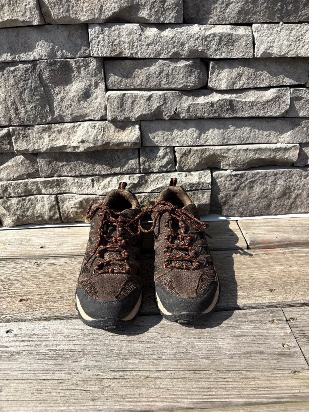 Columbia Men’s Crestwood Hiking Shoe, Camo Brown, heatwave , 8US